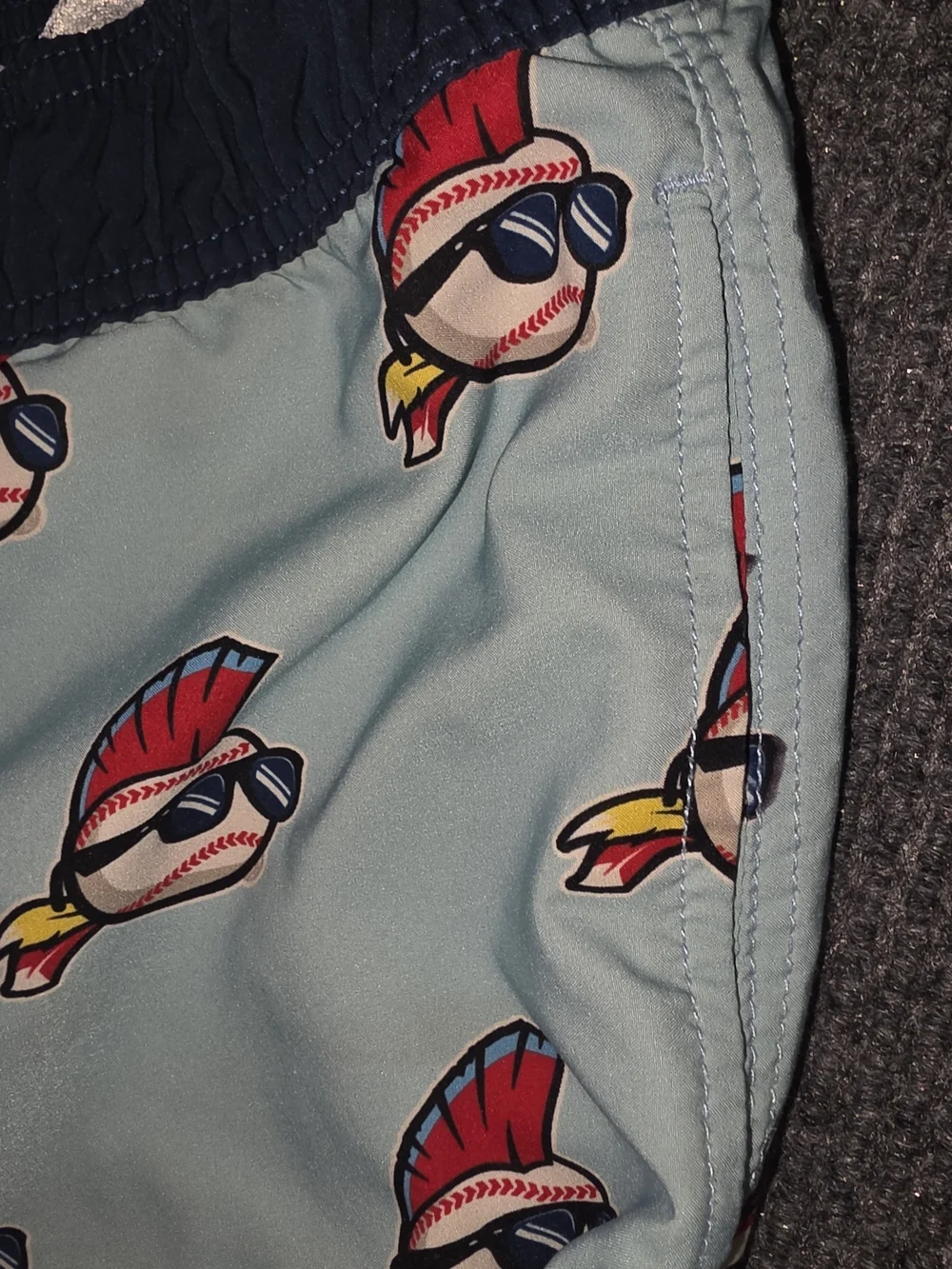 Baseballism Major League the Movie Novelty Swim Trunks Men’s Size Medium